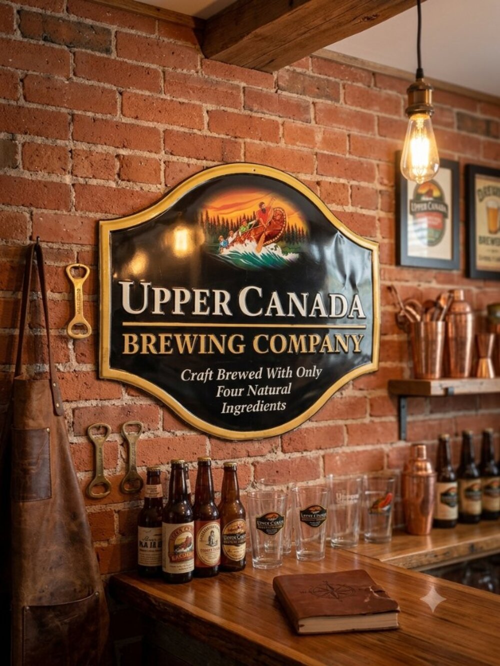 Tin Metal Upper Canada Beer Wall Sign Bar Décor Large Used